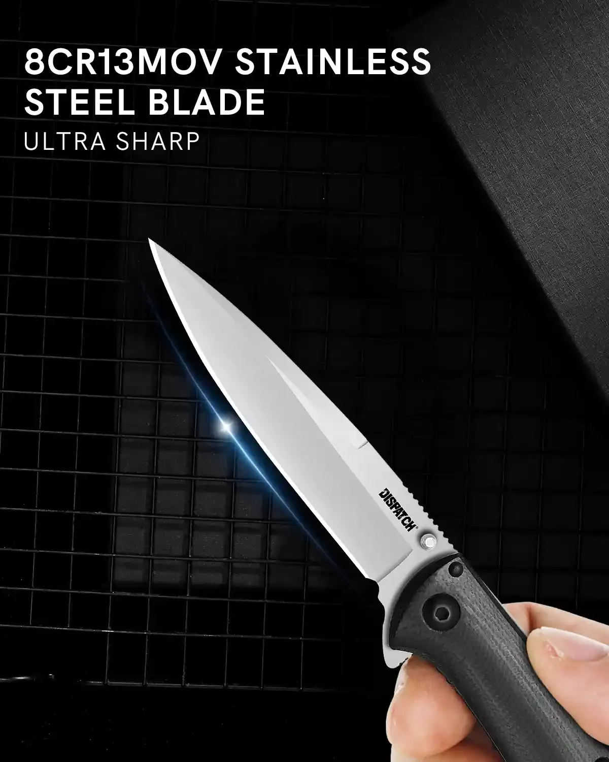 3.78" Black G10 Handle Folding Knife With Streamlined Design - Image 2