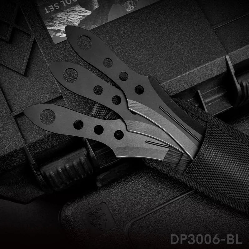 3 pcs Stainless Steel Throwing Knives Set with Nylon Belt Sheath - Image 2