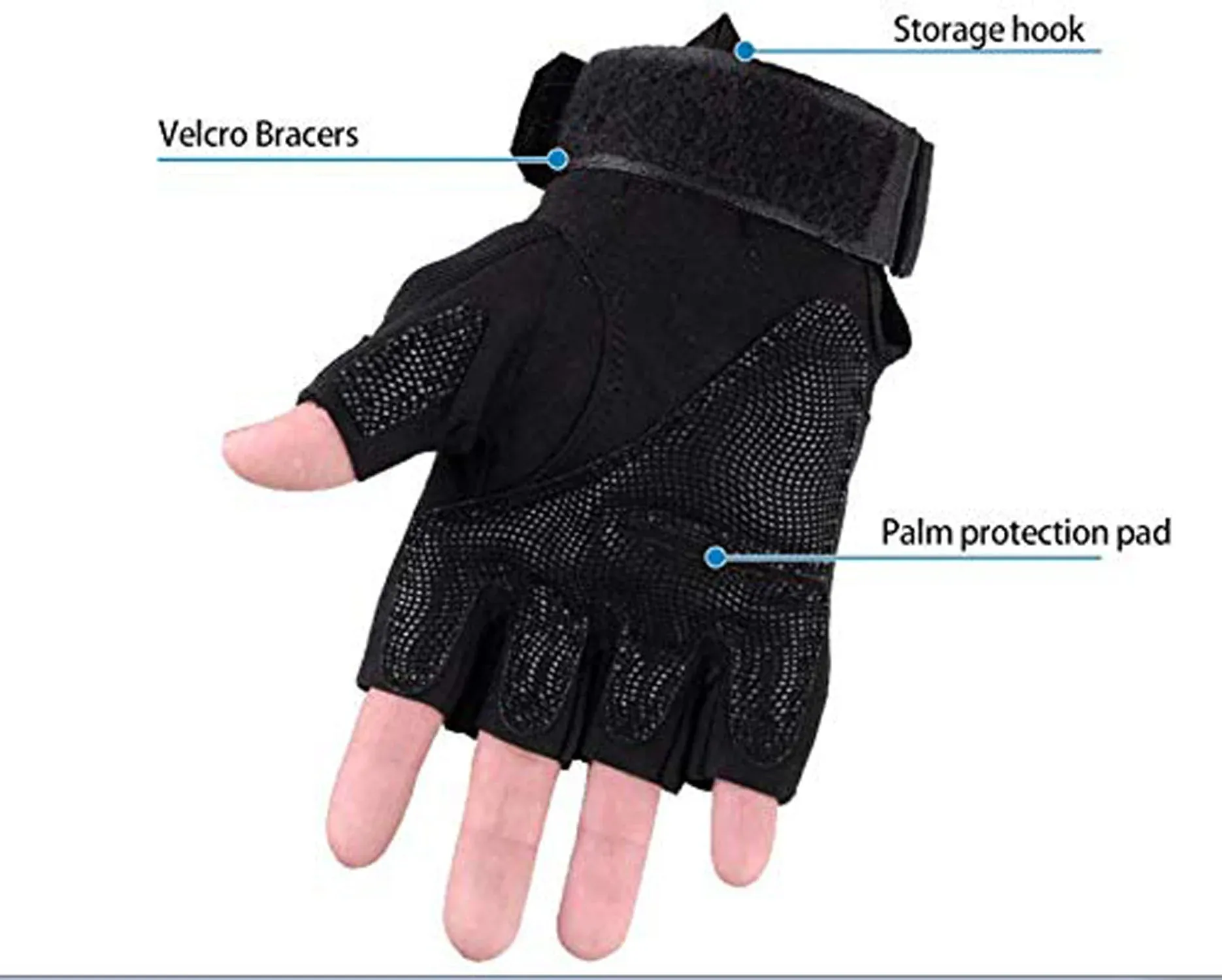Cycling, Riding, Mountain Bike, Half Finger Anti-Slip Gloves for Men & Women - Image 5