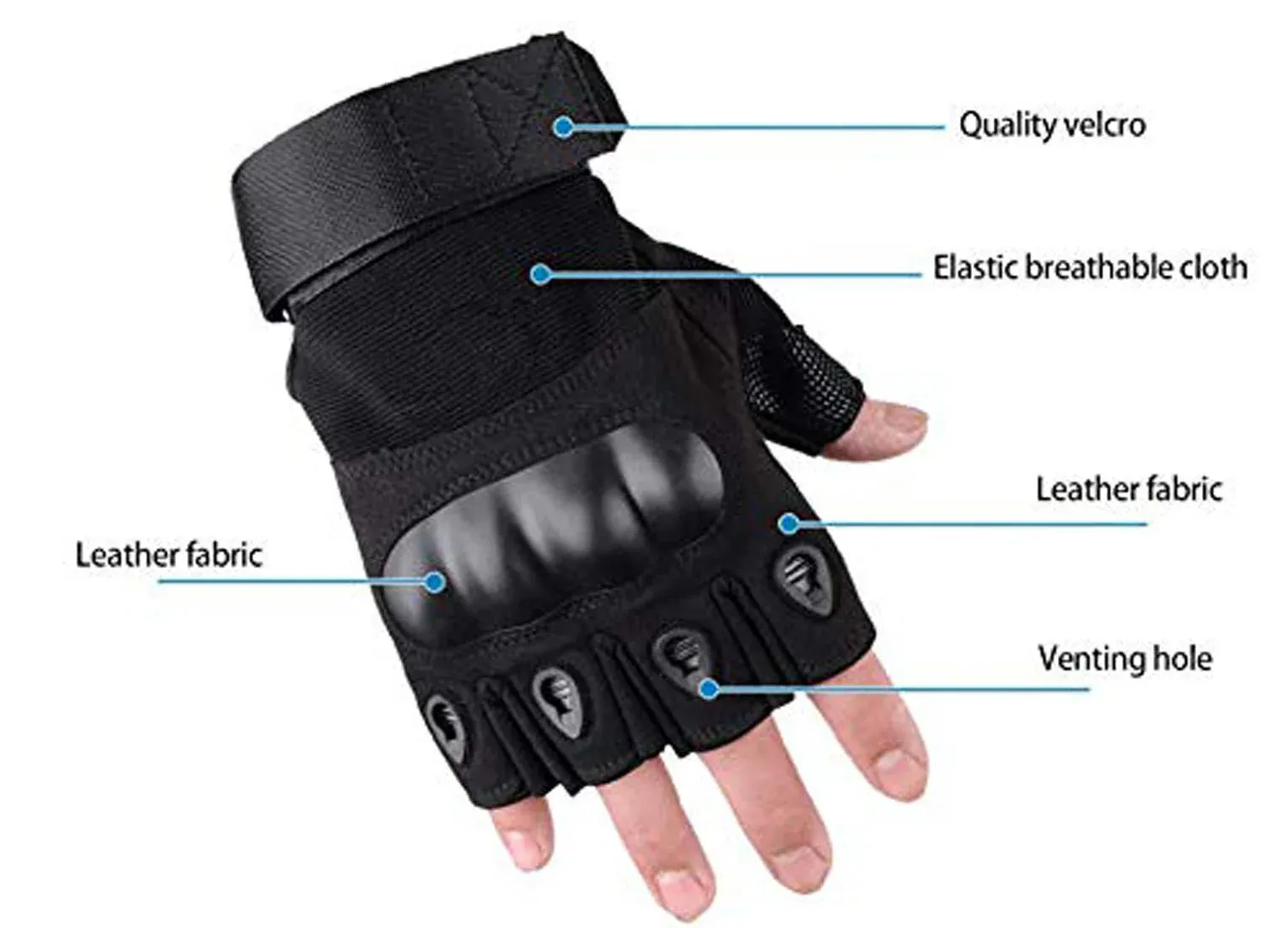 Cycling, Riding, Mountain Bike, Half Finger Anti-Slip Gloves for Men & Women - Image 6